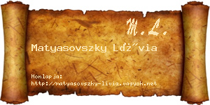 Matyasovszky Lívia névjegykártya